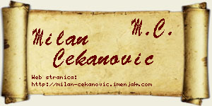 Milan Čekanović vizit kartica